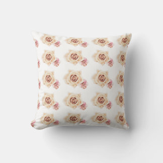 Rose flower pillow, Throw Pillow 16" x 16"