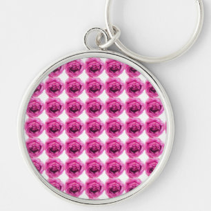 Rose Flower Pink Key Ring