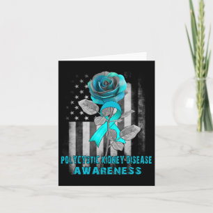 Rose Flower Polycystic Kidney Disease Ribbon Card
