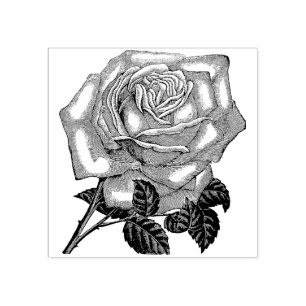 Rose Flower  Rubber Stamp