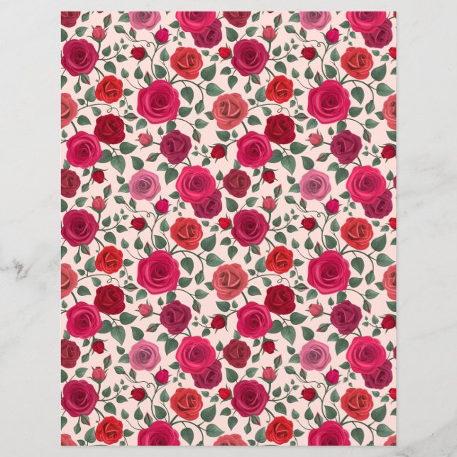 Rose Flower Scrapbook Paper (Front)