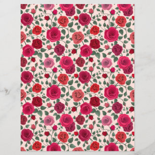Rose Flower Scrapbook Paper