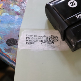 Rose Flower Self-inking Stamp