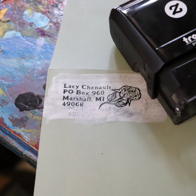Rose Flower Self-inking Stamp (Creator Uploaded)