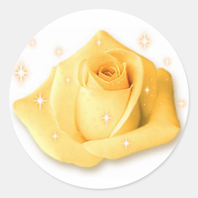 rose flower sticker yellow (Front)