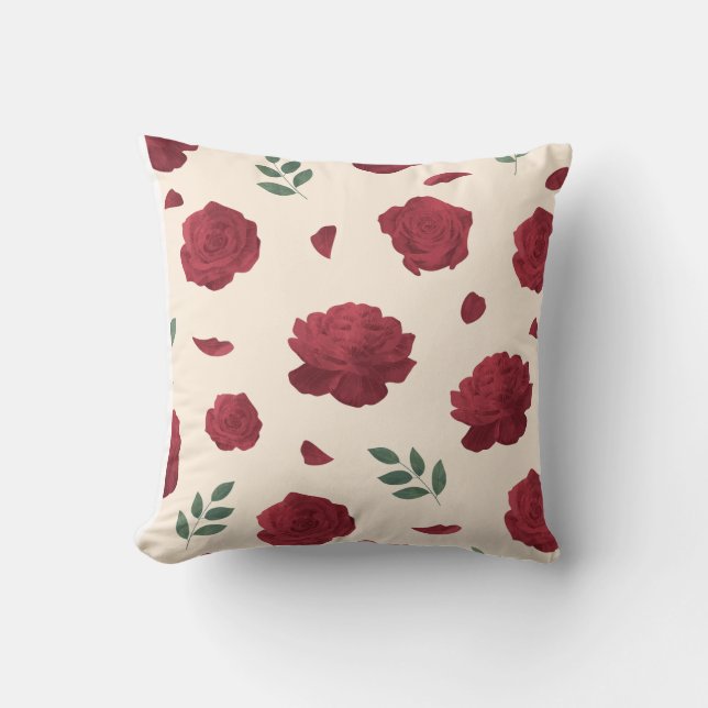 Rose flower Throw Pillow (Front)