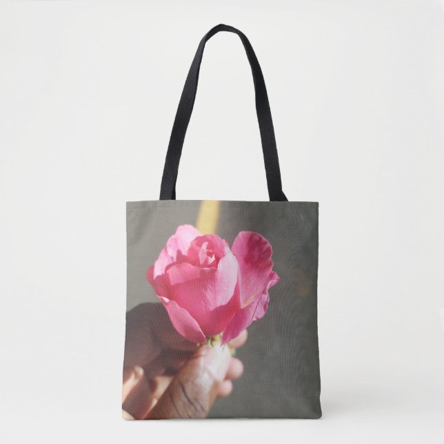 Rose Flower Tote Shopping Bag (Front)