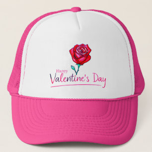 Rose Flower Valentine’s Day Trucker Hat