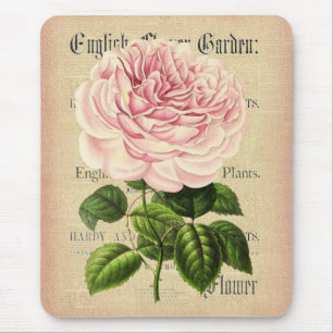 Rose flower vintage feminine floral mousepad