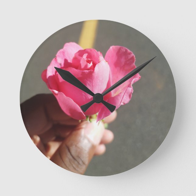 Rose Flower Wall Clock (Front)