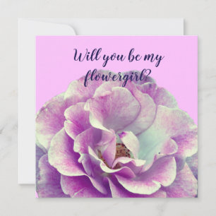 Rose Flower,  Will you be my flowergirl Thank You Card