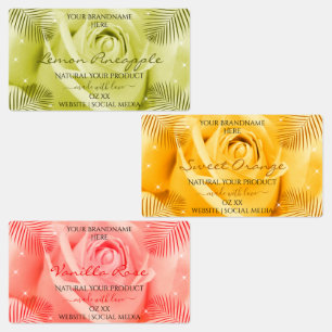 Rose Flower Yellow Orange and Pink Product Labels