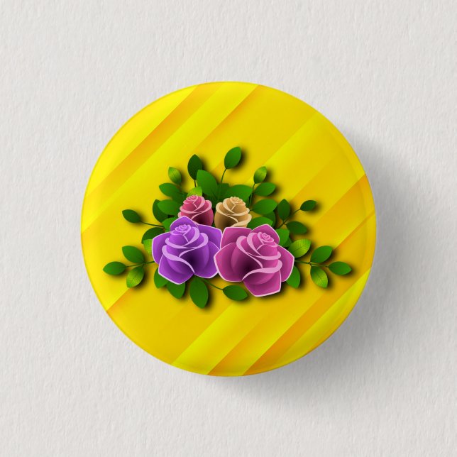 Rose Flowers 3 Cm Round Badge (Front)