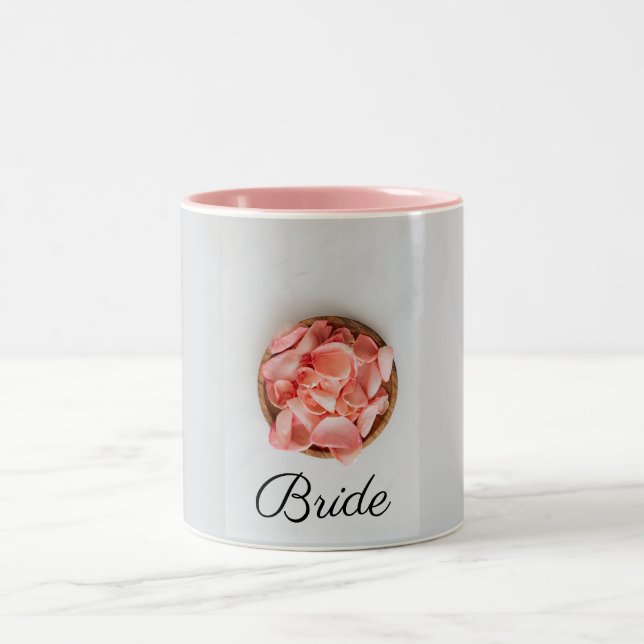 Rose Flowers Bride Two-Tone Coffee Mug (Center)