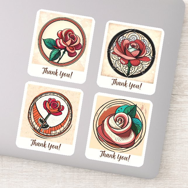 Rose Flowers Groovy Retro Personalised (Detail)