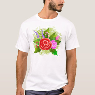 Rose Flowers Illustration T-Shirt