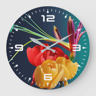 Rose Flowers Large Clock
