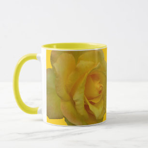Rose Flowers Mug Coffee Cup Yellow Roses Cup