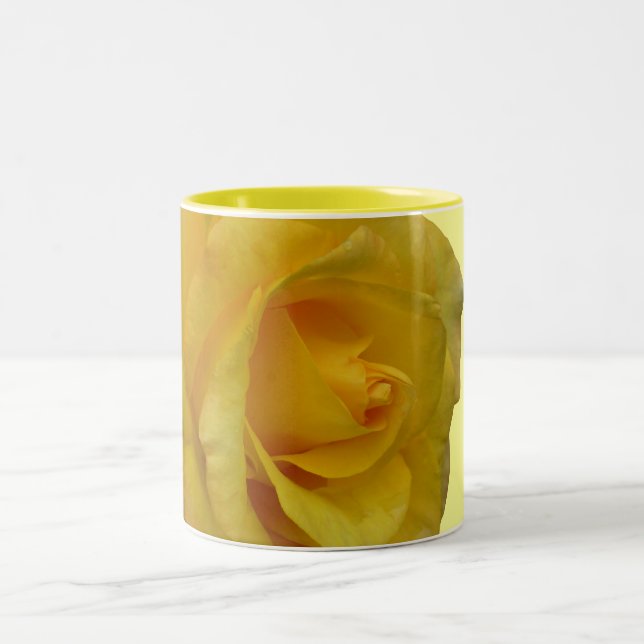 Rose Flowers Mug Coffee Cup Yellow Roses Cup (Center)