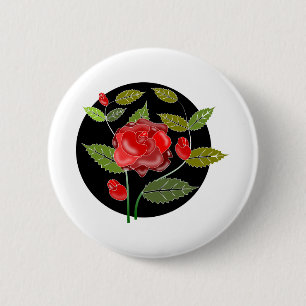 Rose Flowers Nature Romance Thorns 6 Cm Round Badge