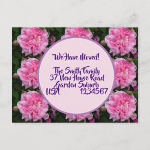 Rose Flowers New Address Postcard, We Are Moving Postcard