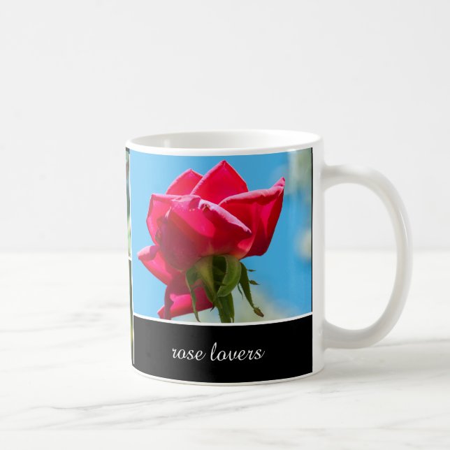 Rose flowers - personalised coffee mug (Right)
