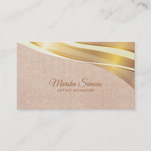 Rose Fog Linen Texture Business Card (Front)