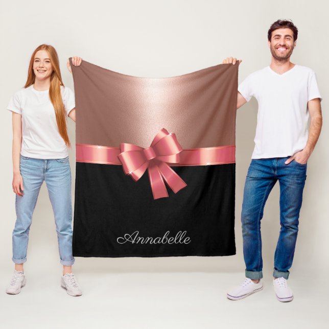 Rose Foil and Bow Fleece Blanket (In Situ)