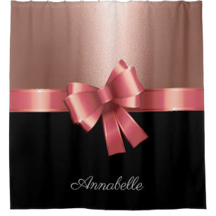 Rose Foil and Bow Shower Curtain