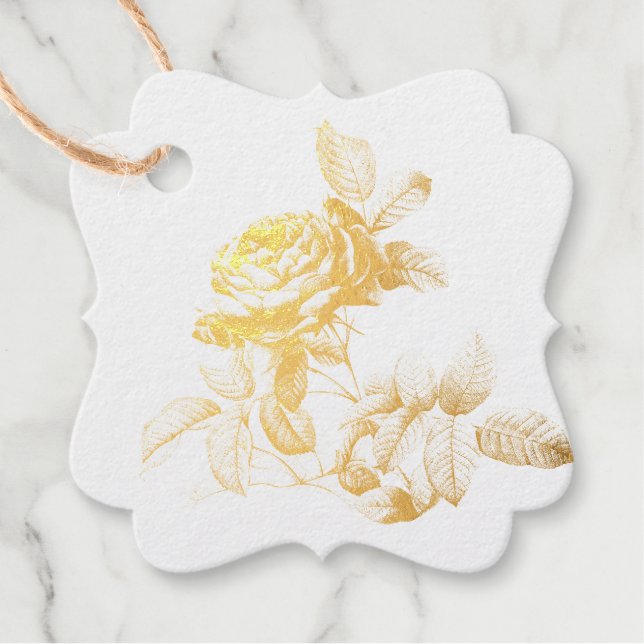 Rose Foil Favour Tag (Front)
