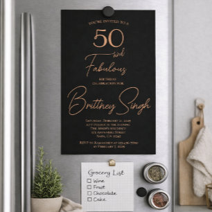 Rose Foil Fifty and Fabulous 50th Birthday Party