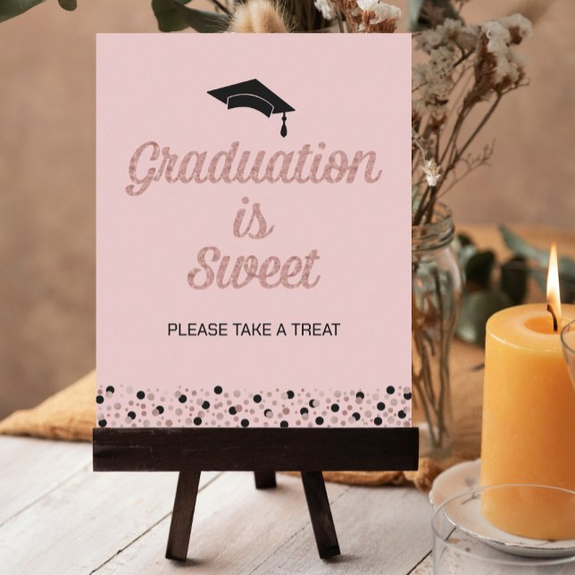 Rose Foil Script Graduation is Sweet Grad Sign (Creator Uploaded)