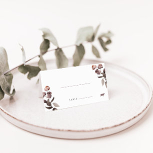 Rose Folded Wedding Place Card with Beef Meal