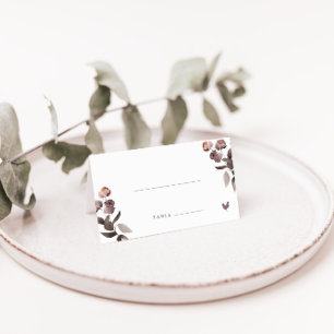 Rose Folded Wedding Place Card with Chicken Meal