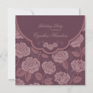 Rose Foldover Invitation