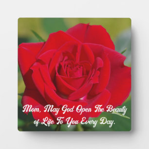 Rose For Mum Tabletop Plaque with Easel
