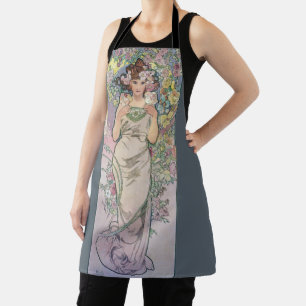 Rose (Four Flowers), Alphonse Mucha Apron
