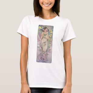 Rose (Four Flowers), Alphonse Mucha T-Shirt