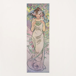Rose (Four Flowers), Alphonse Mucha Yoga Mat