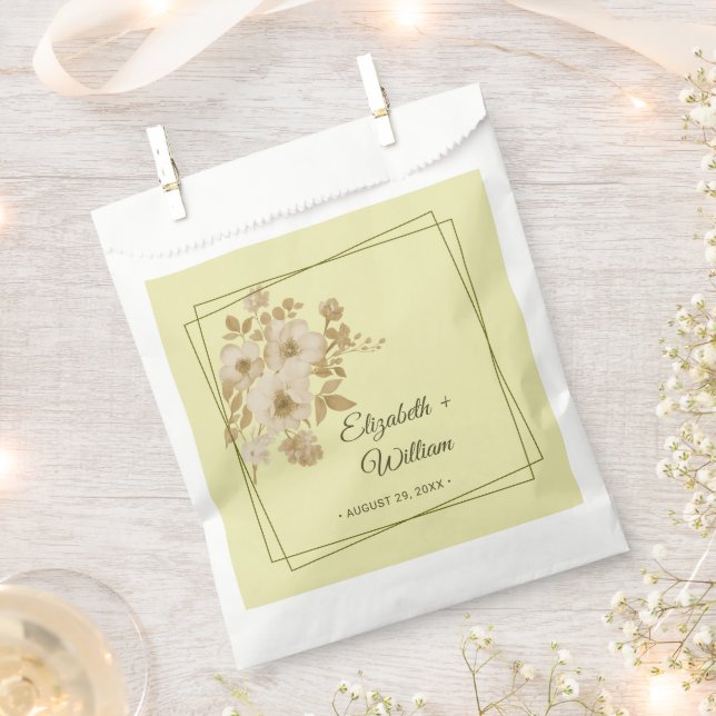 Rose Frame – Celestial Yellow Wedding Favour Bags (Clipped)