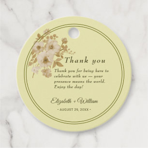 Rose Frame – Celestial Yellow Wedding Favour Tags