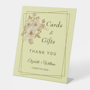 Rose Frame – Celestial Yellow Wedding Pedestal Sign
