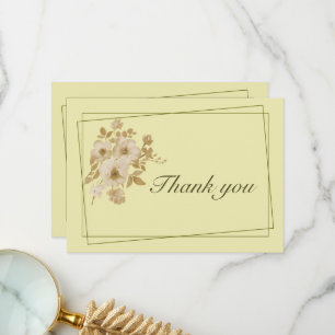 Rose Frame – Celestial Yellow Wedding Thank You Card