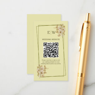 Rose Frame – Monogram Celestial Yellow Wedding Enclosure Card