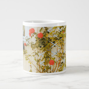 Rose framed window in Gavle  Large Coffee Mug