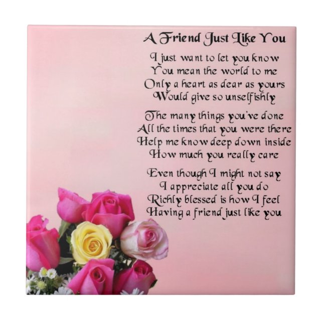 Rose - Friend Poem Tile (Front)