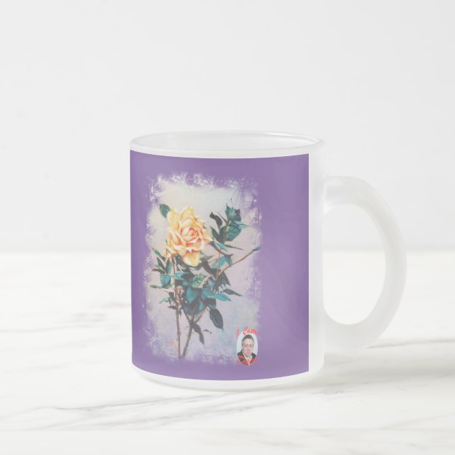 Rose Frosted Glass Coffee Mug (Right)