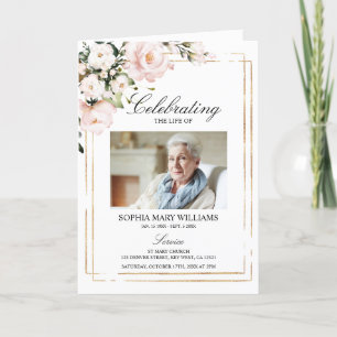 Rose Funeral Order of Service, Memorial Program Programme