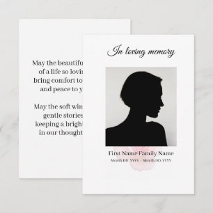 Rose funeral prayer card