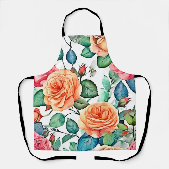 Rose Garden Bloom Design Apron (Front)